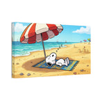 Sleeping Snoopy Beach Scene Canvas