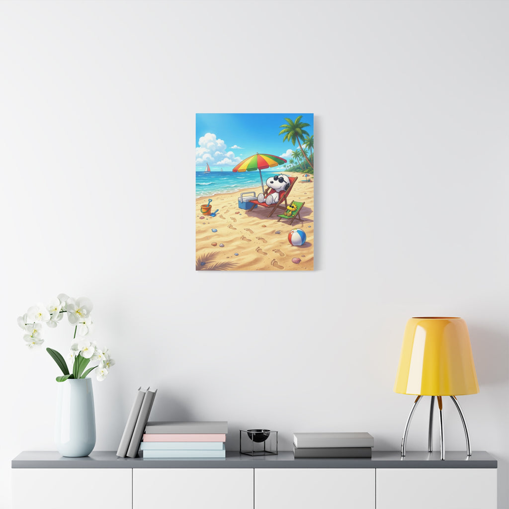 Snoopy Beach Matte Canvas