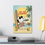 Peanuts Snoopy Surfing Pepsi Canvas