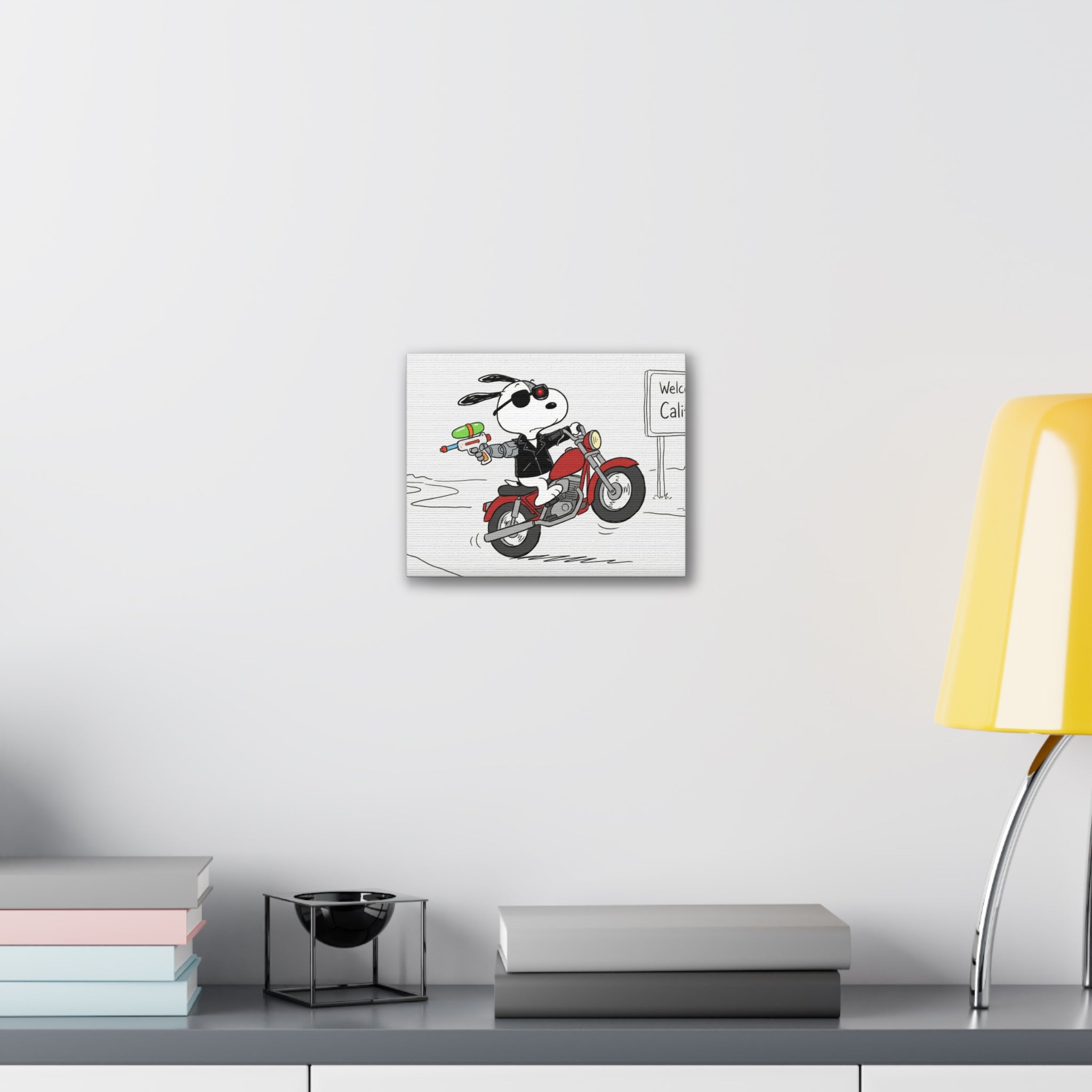 Biker Dog Water Gun Canvas