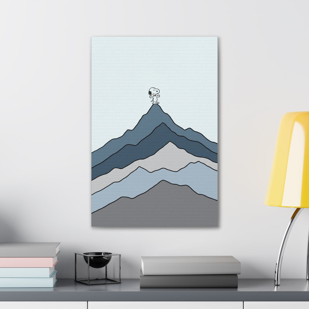 Snoopy on Mountain Canvas