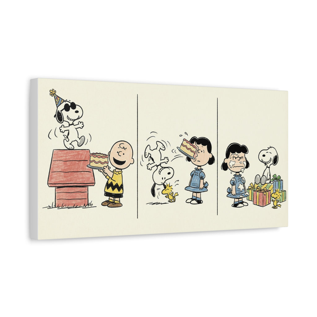 Peanuts Birthday Cake Canvas