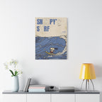 Snoopy Surf Illustration Canvas