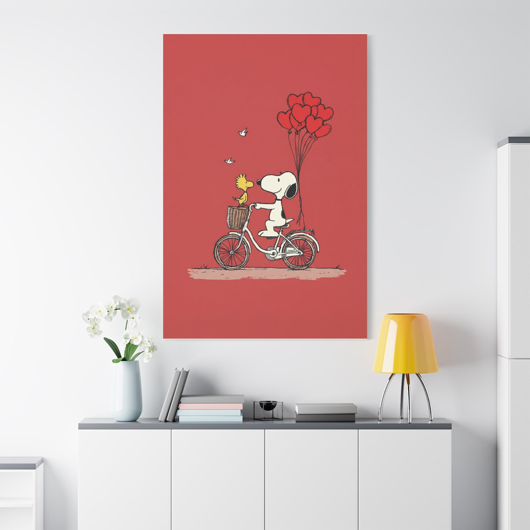 Bicycle Heart Balloons Canvas