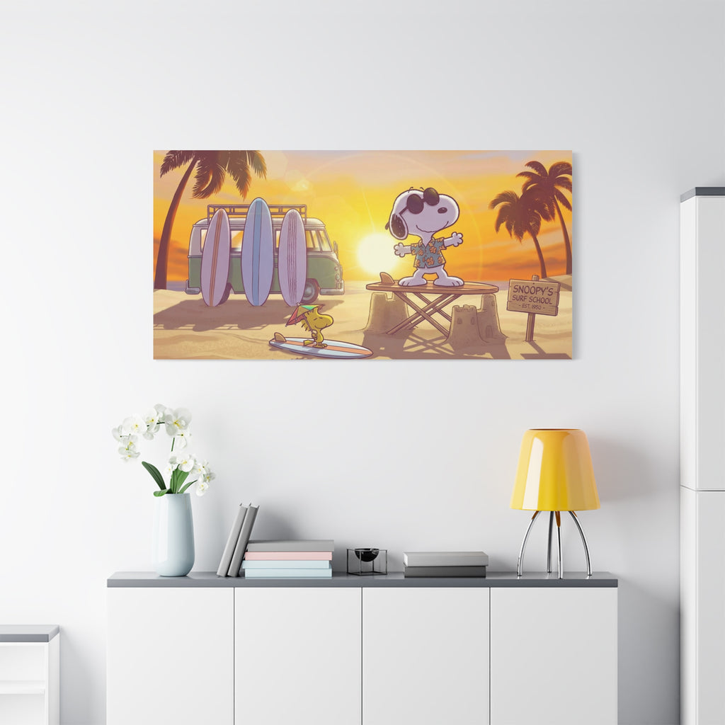 Surfing Snoopy Matte Canvas