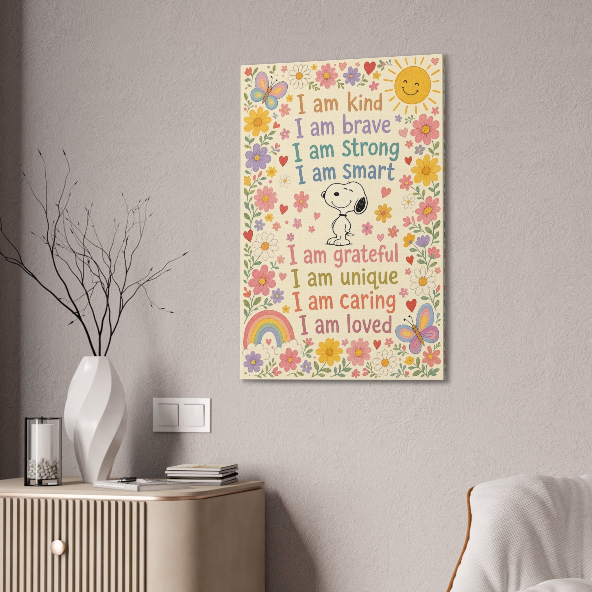 Snoopy Positive Affirmations Canvas