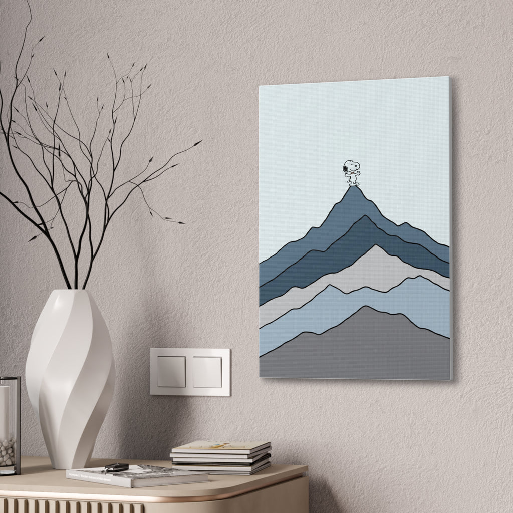 Snoopy on Mountain Canvas