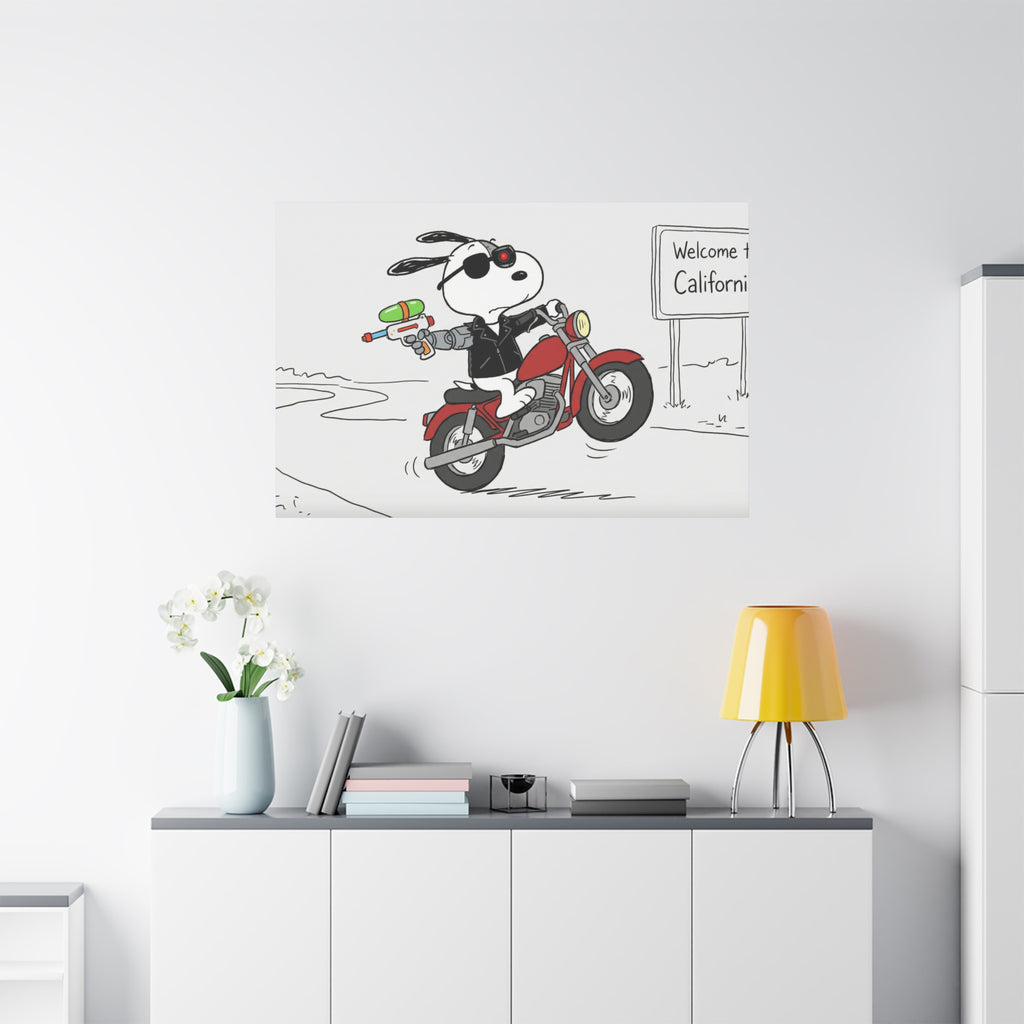 Biker Dog Matte Canvas