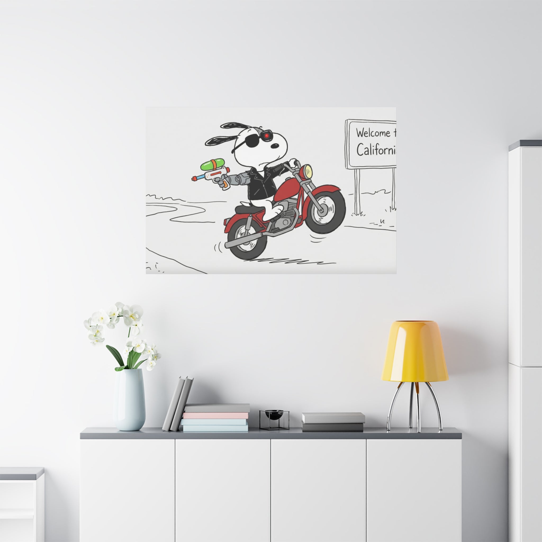 Biker Dog Matte Canvas