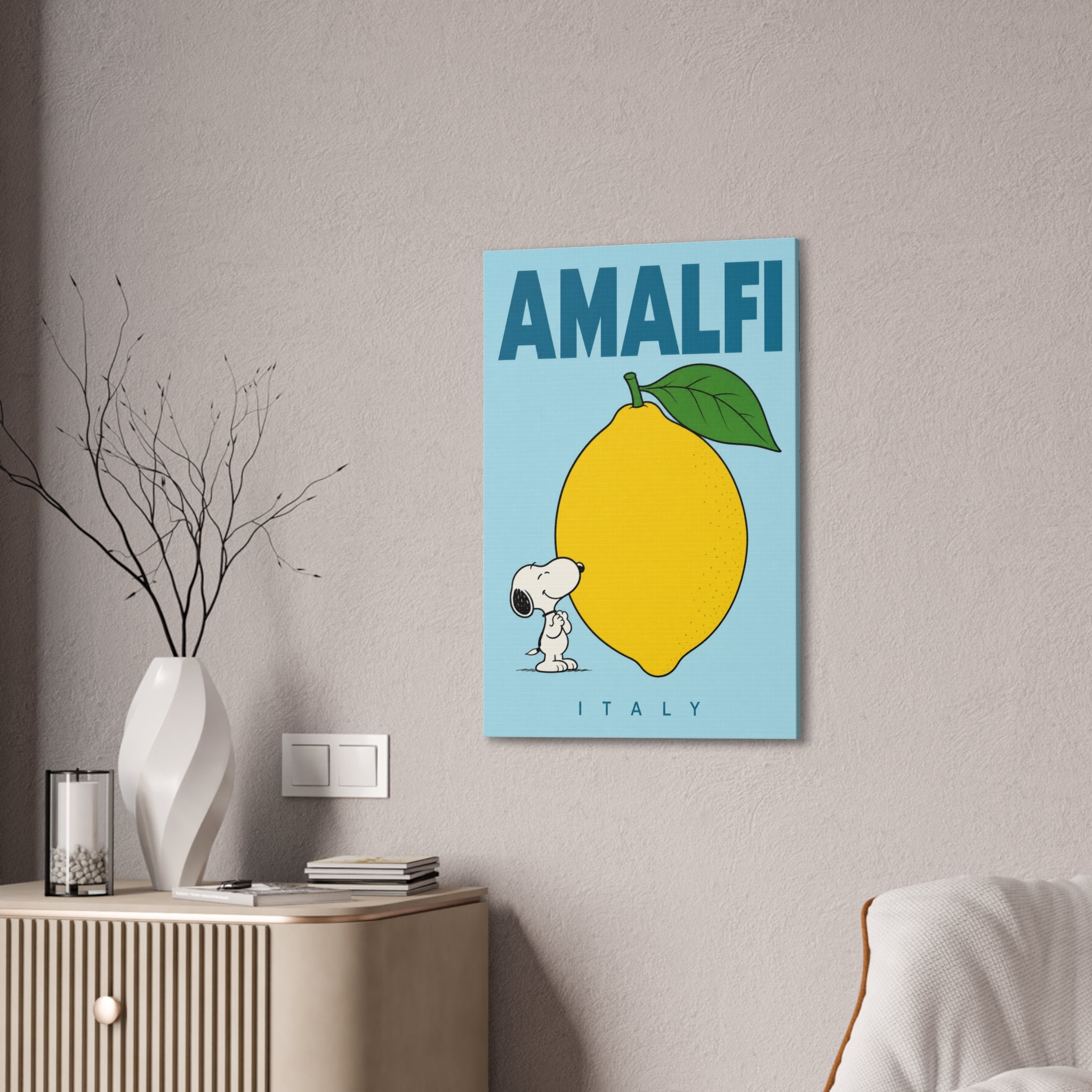 Amalfi Lemon Snoopy Italy Canvas
