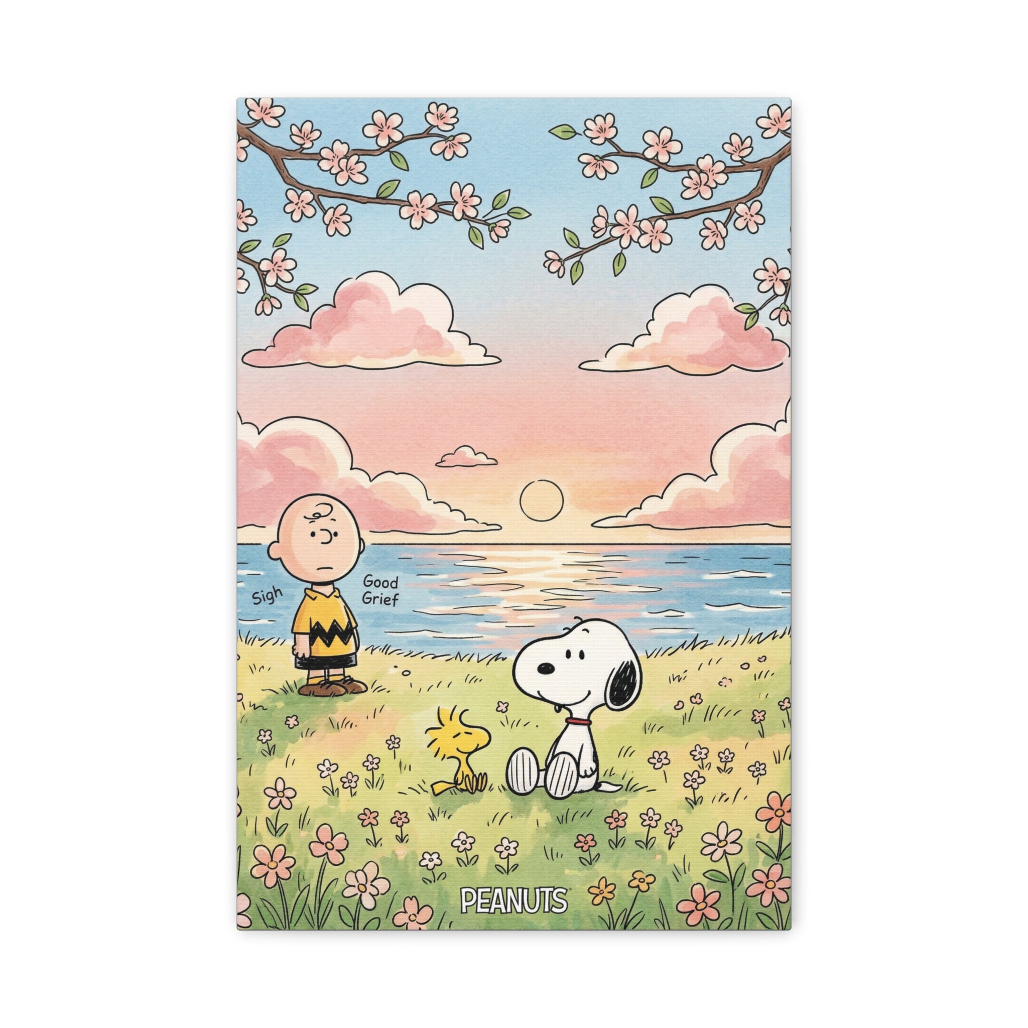 Snoopy Charlie Sunset Canvas