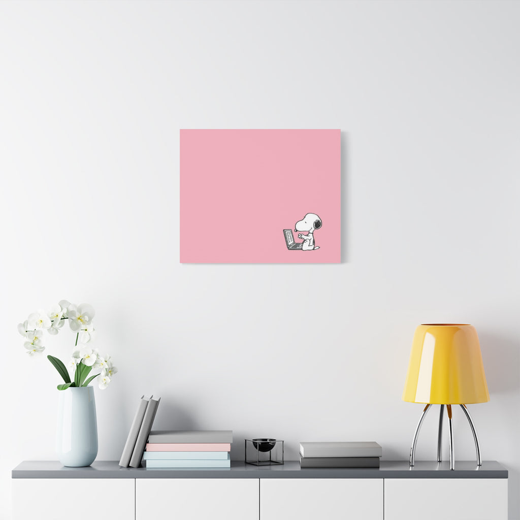 Snoopy on Laptop Canvas