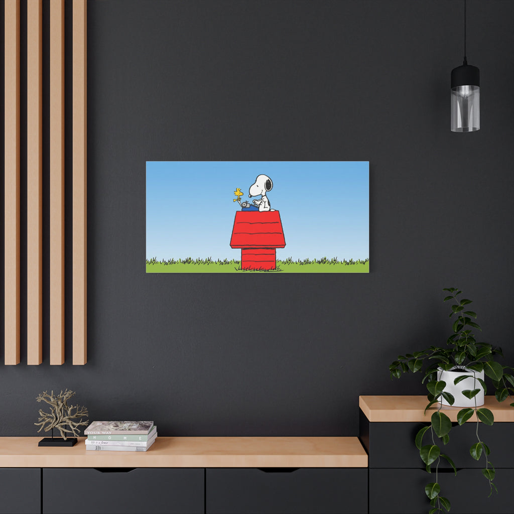 Snoopy on Red Doghouse Canvas