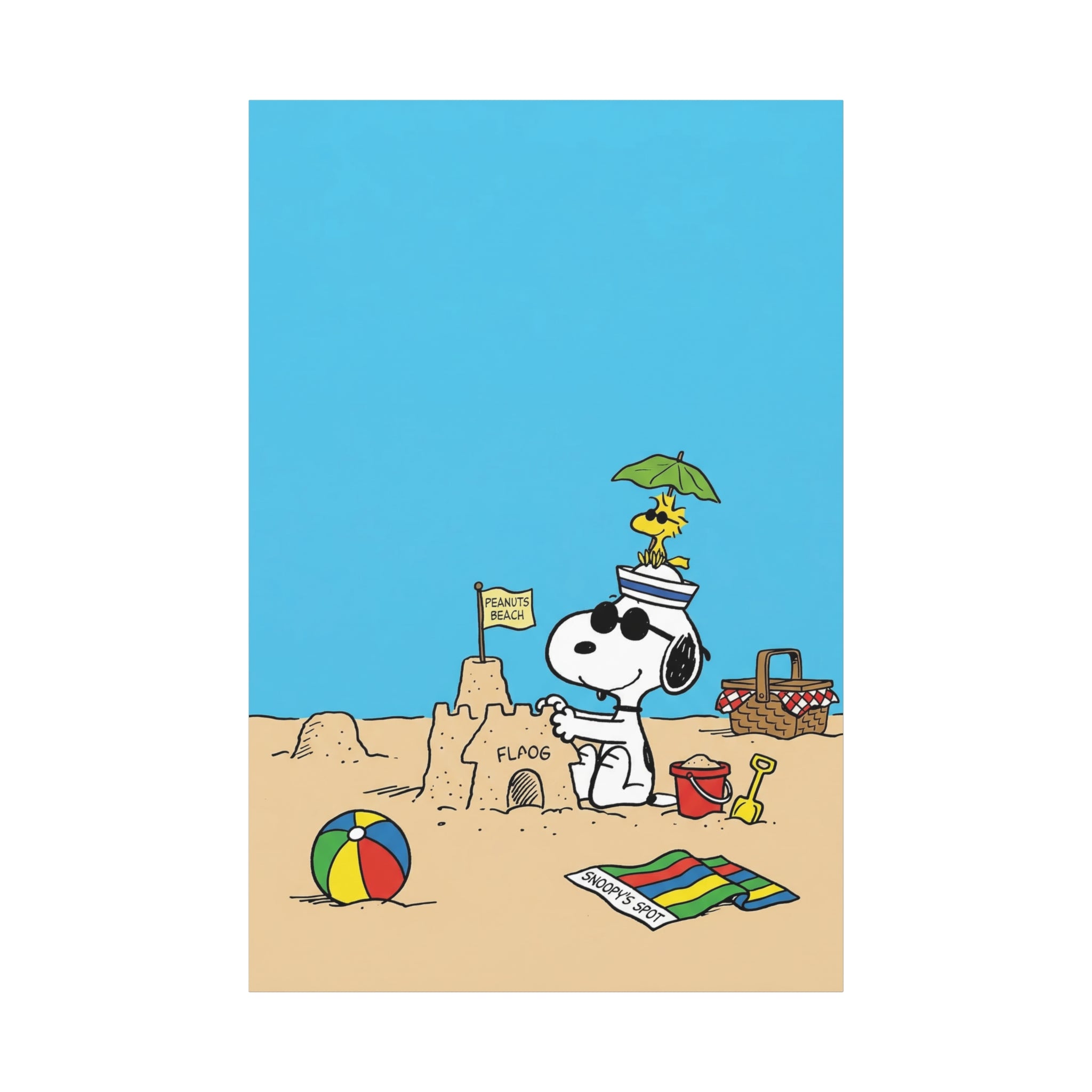 Snoopy Beach Scene Canvas
