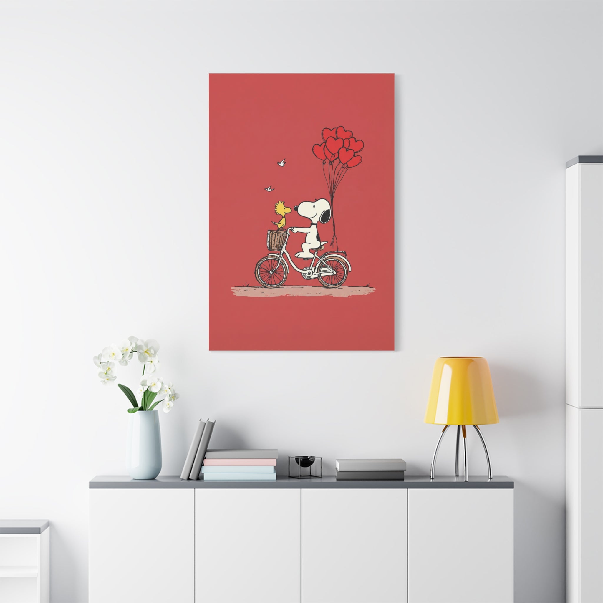 Bicycle Heart Balloons Canvas