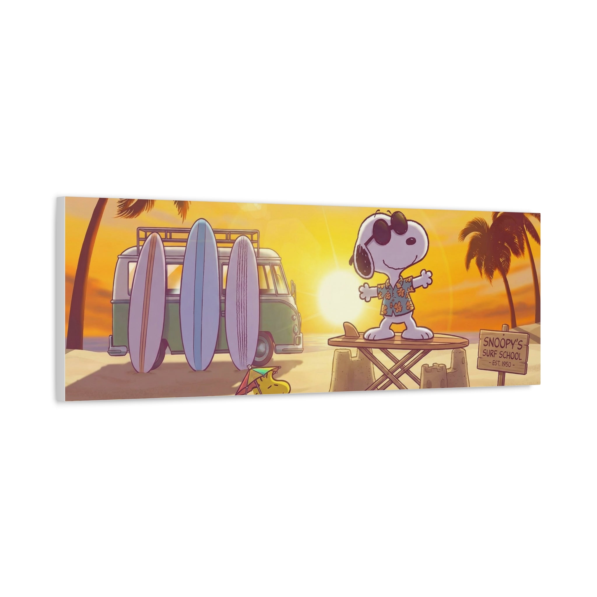 Surfing Snoopy Matte Canvas