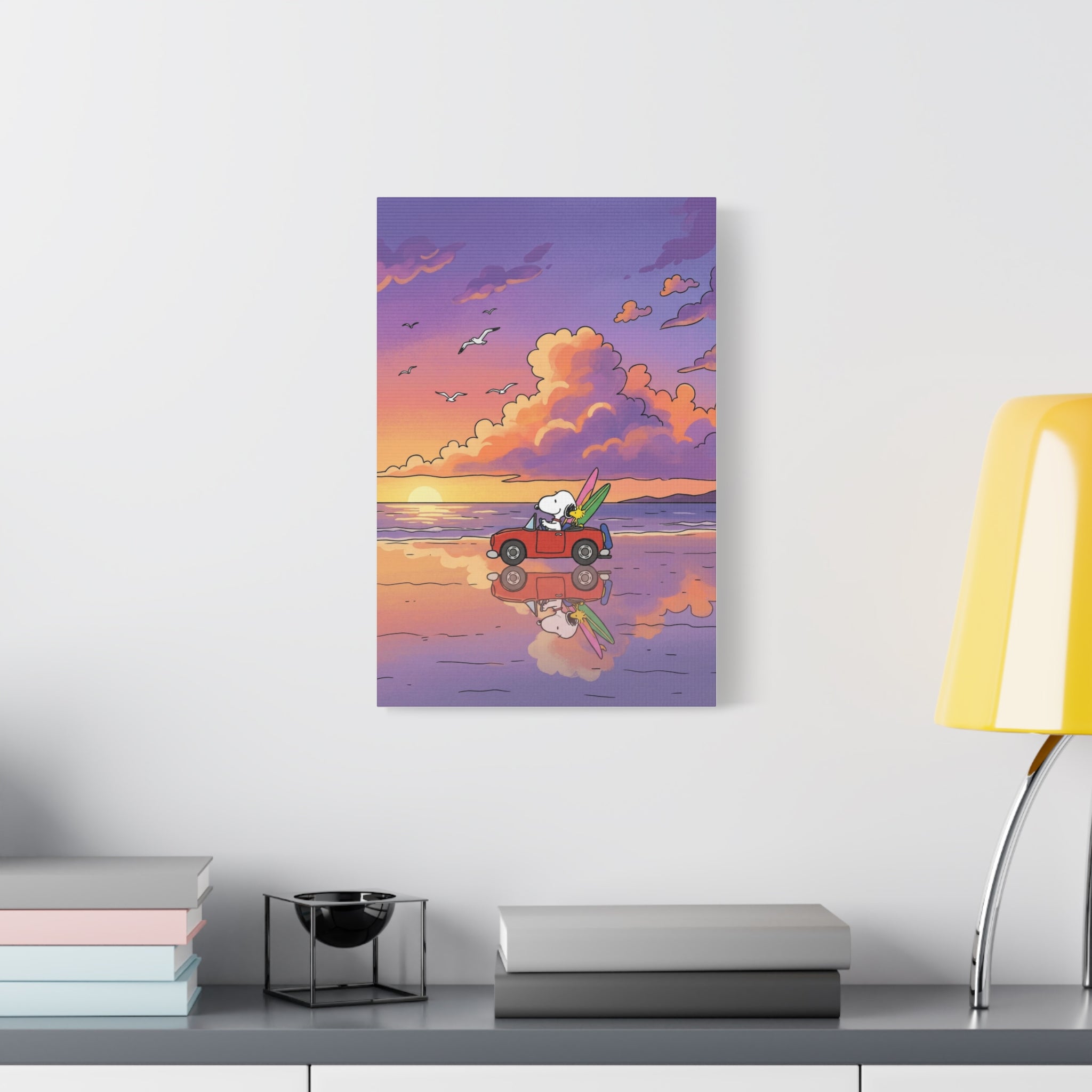 Snoopy Surf Sunset Canvas