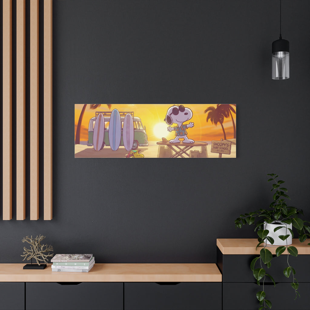 Surfing Snoopy Matte Canvas