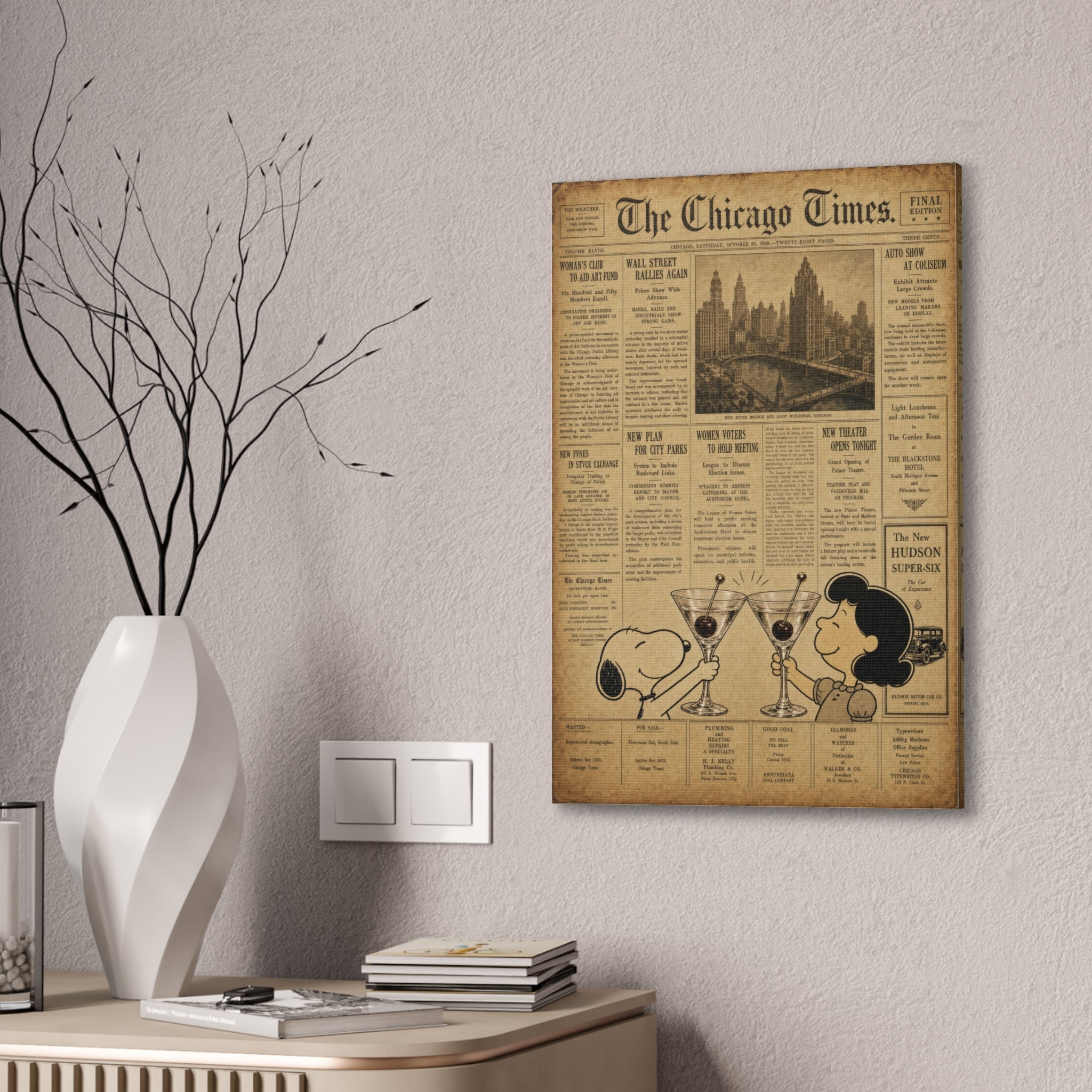 Peanuts Vintage Newspaper Canvas