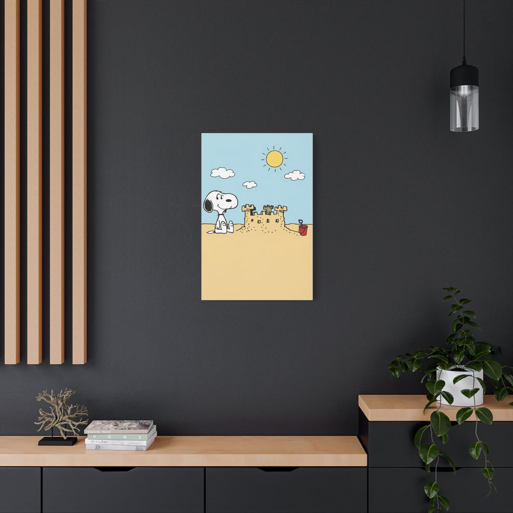 Snoopy Beach Sandcastle Canvas