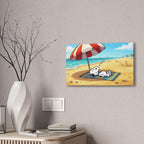 Sleeping Snoopy Beach Scene Canvas