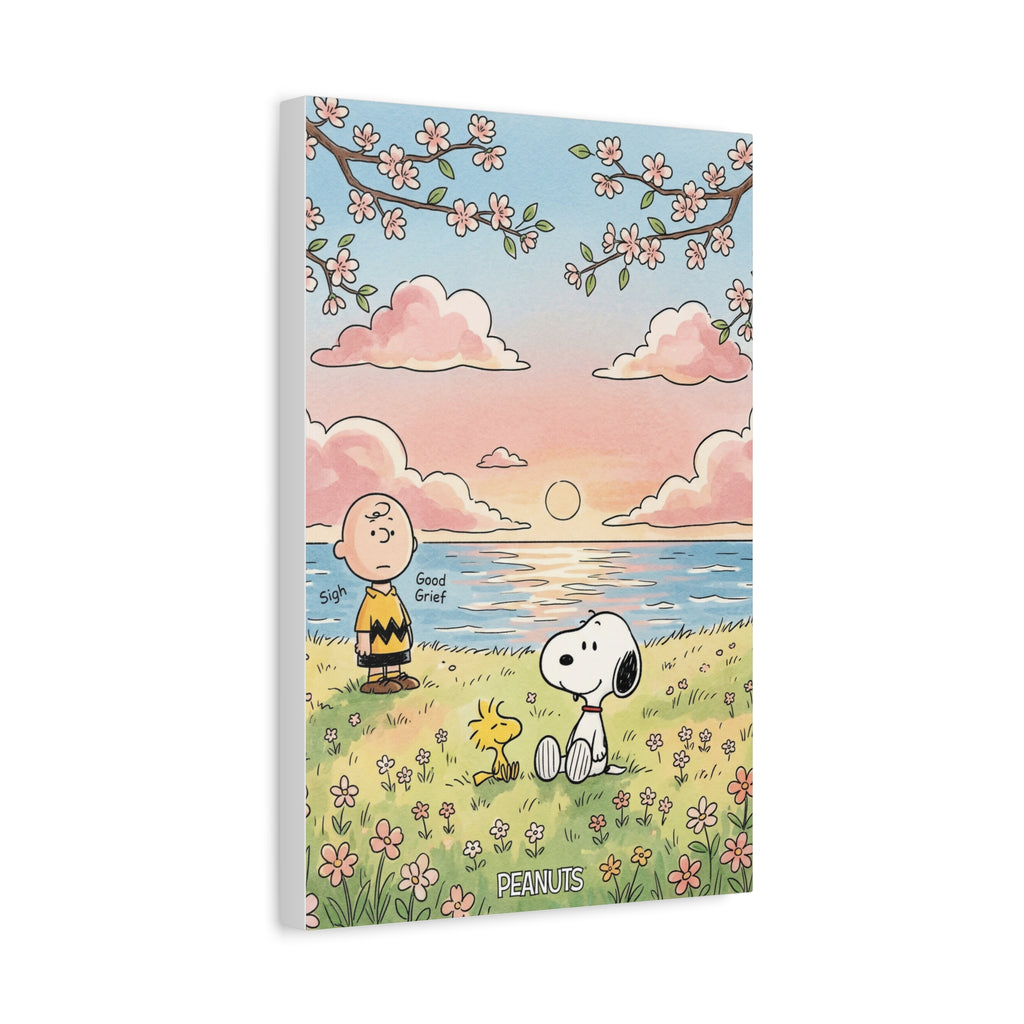 Snoopy Charlie Sunset Canvas