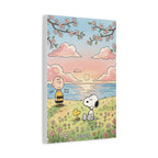Snoopy Charlie Sunset Canvas