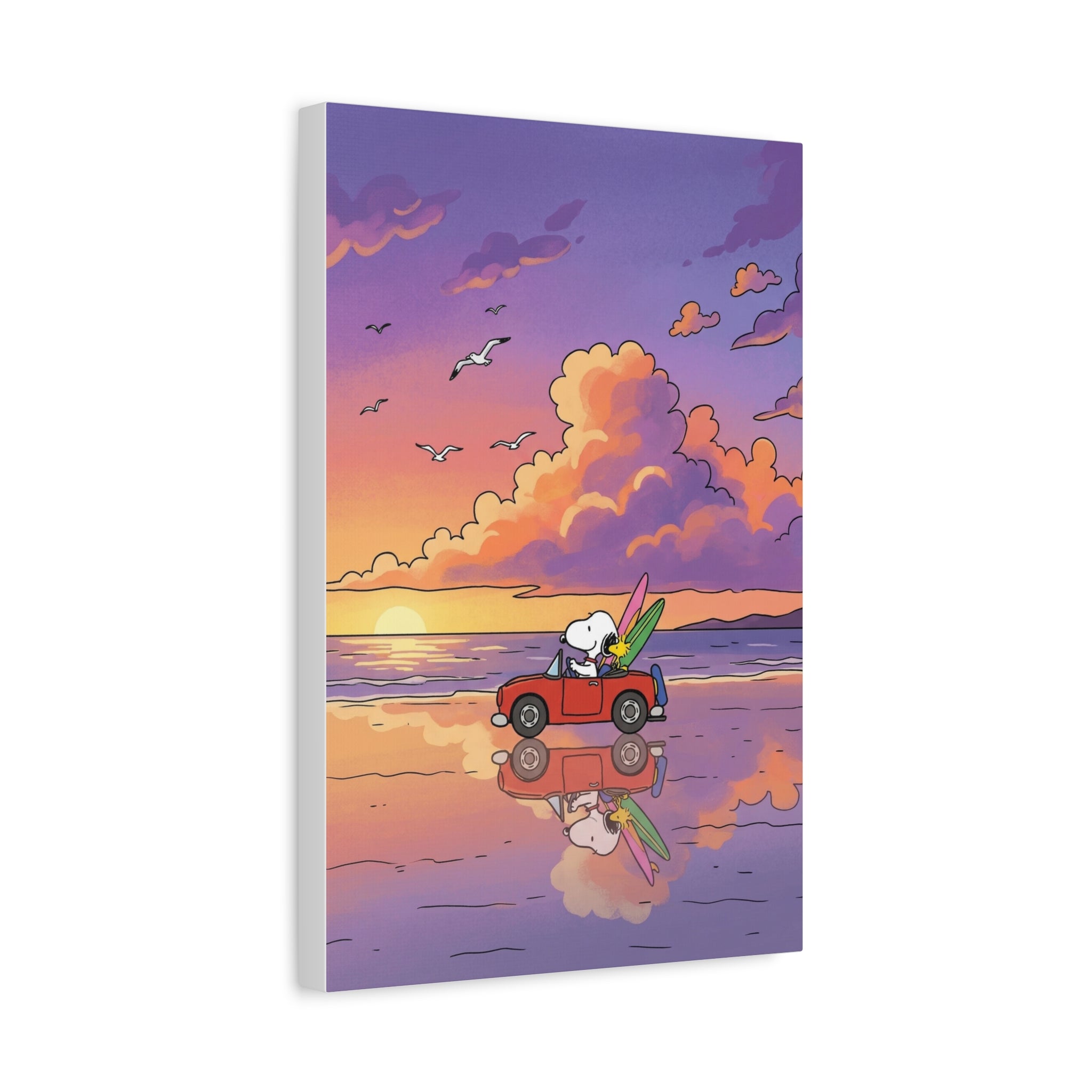 Snoopy Surf Sunset Canvas