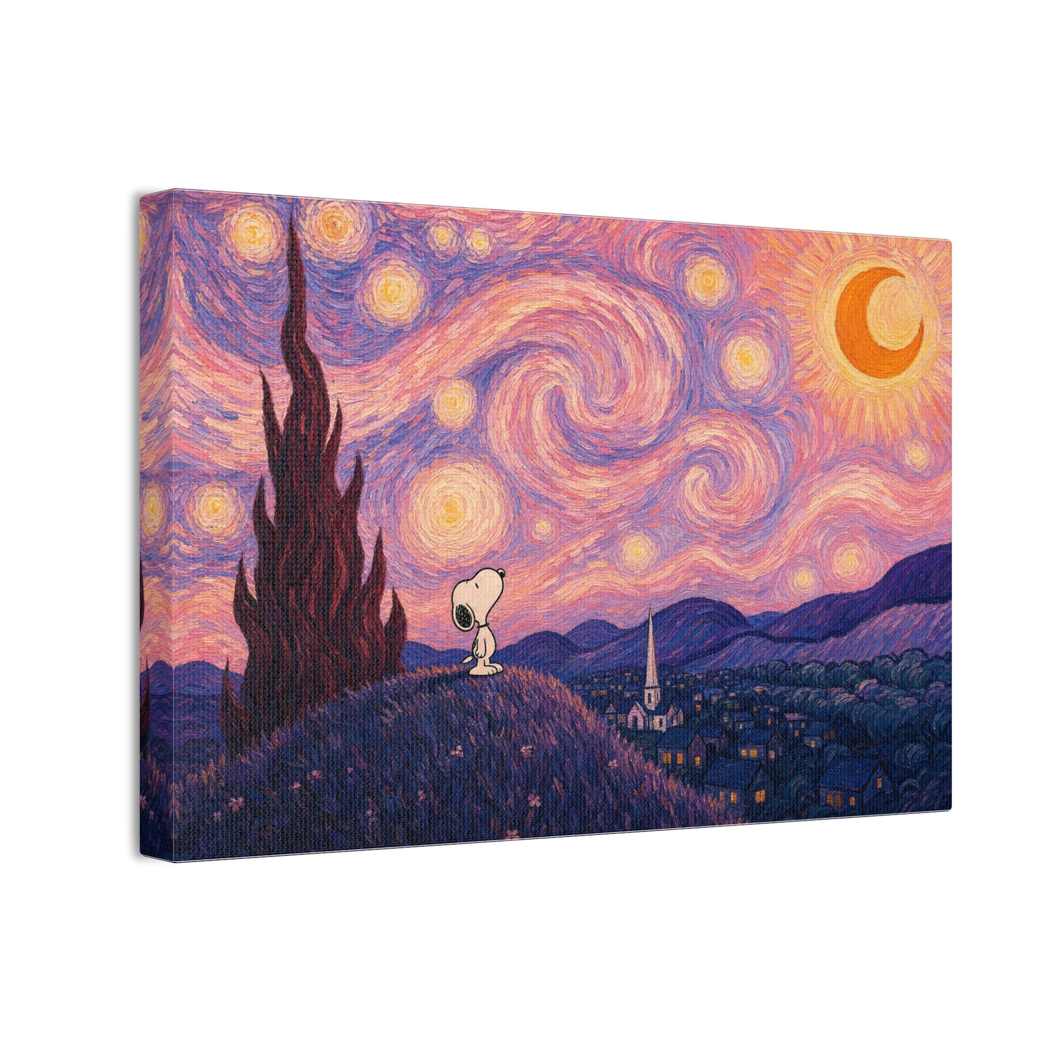 Snoopy Starry Night Canvas