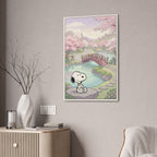 Snoopy Cherry Blossom Scene Canvas