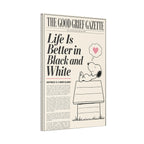Black And White Snoopy Canvas