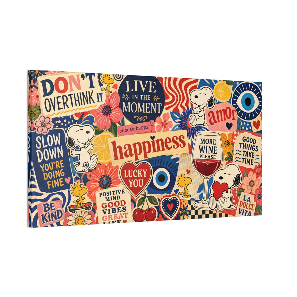 Snoopy Happiness Collage Canvas