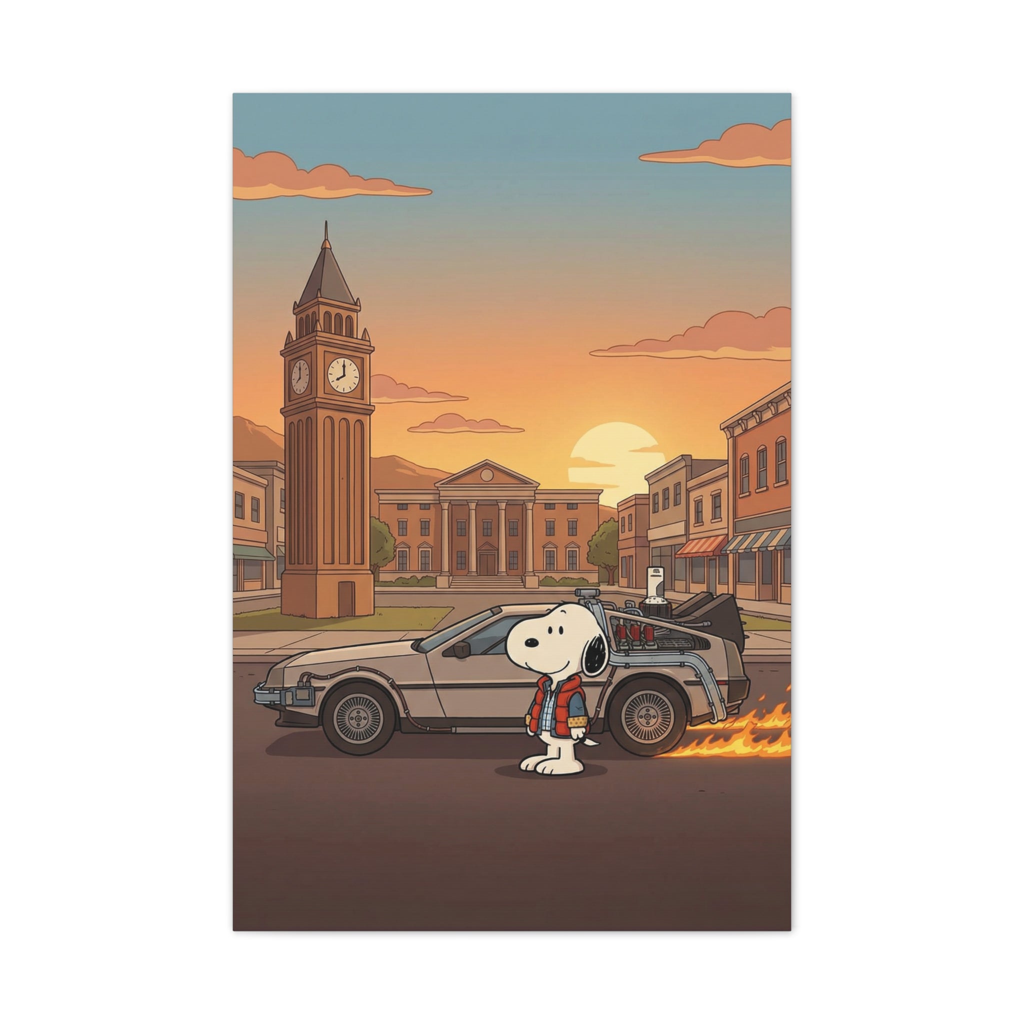 Snoopy DeLorean Canvas