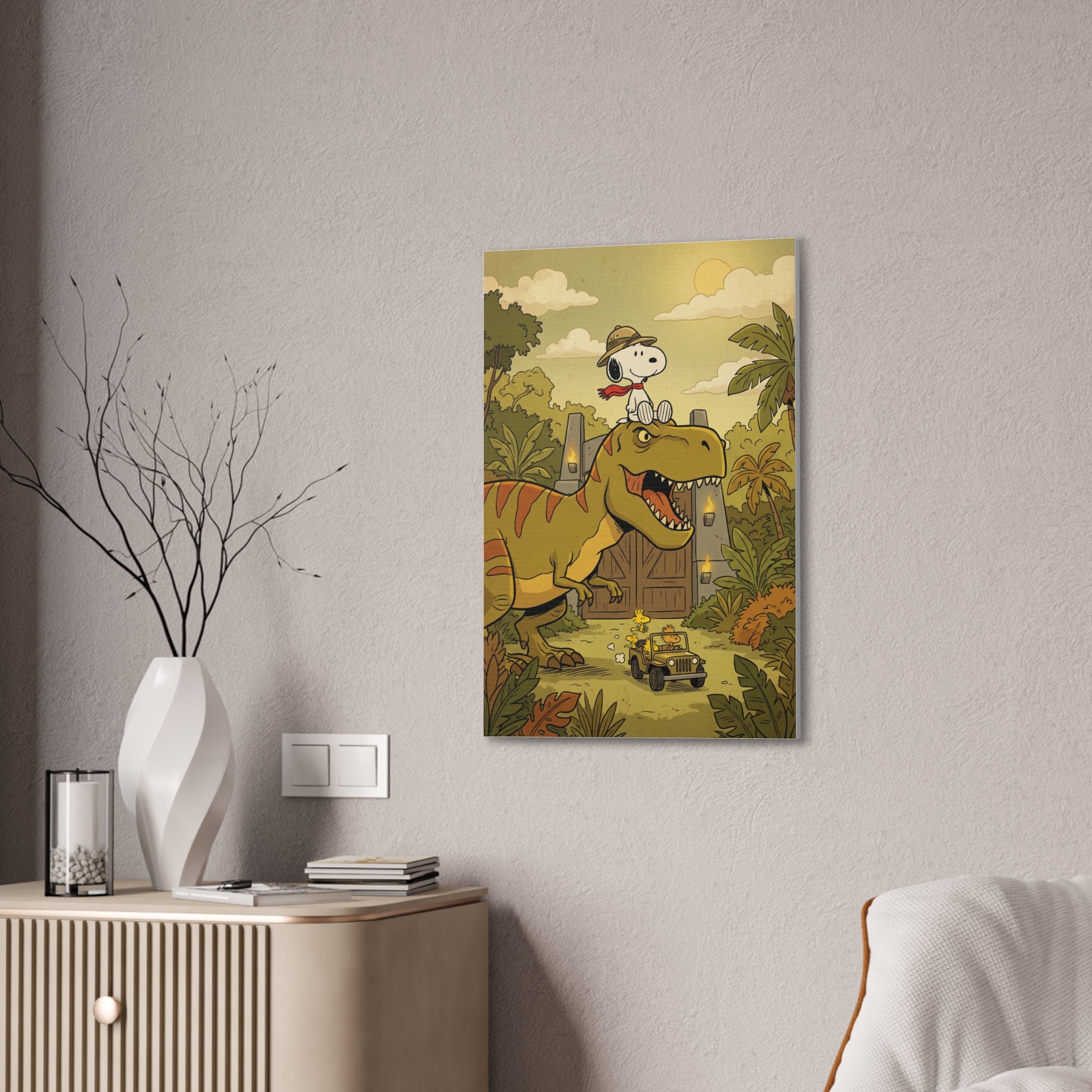 Snoopy Dino Adventure Canvas