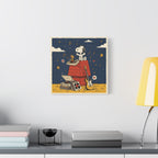Snoopy Listening to Music Canvas