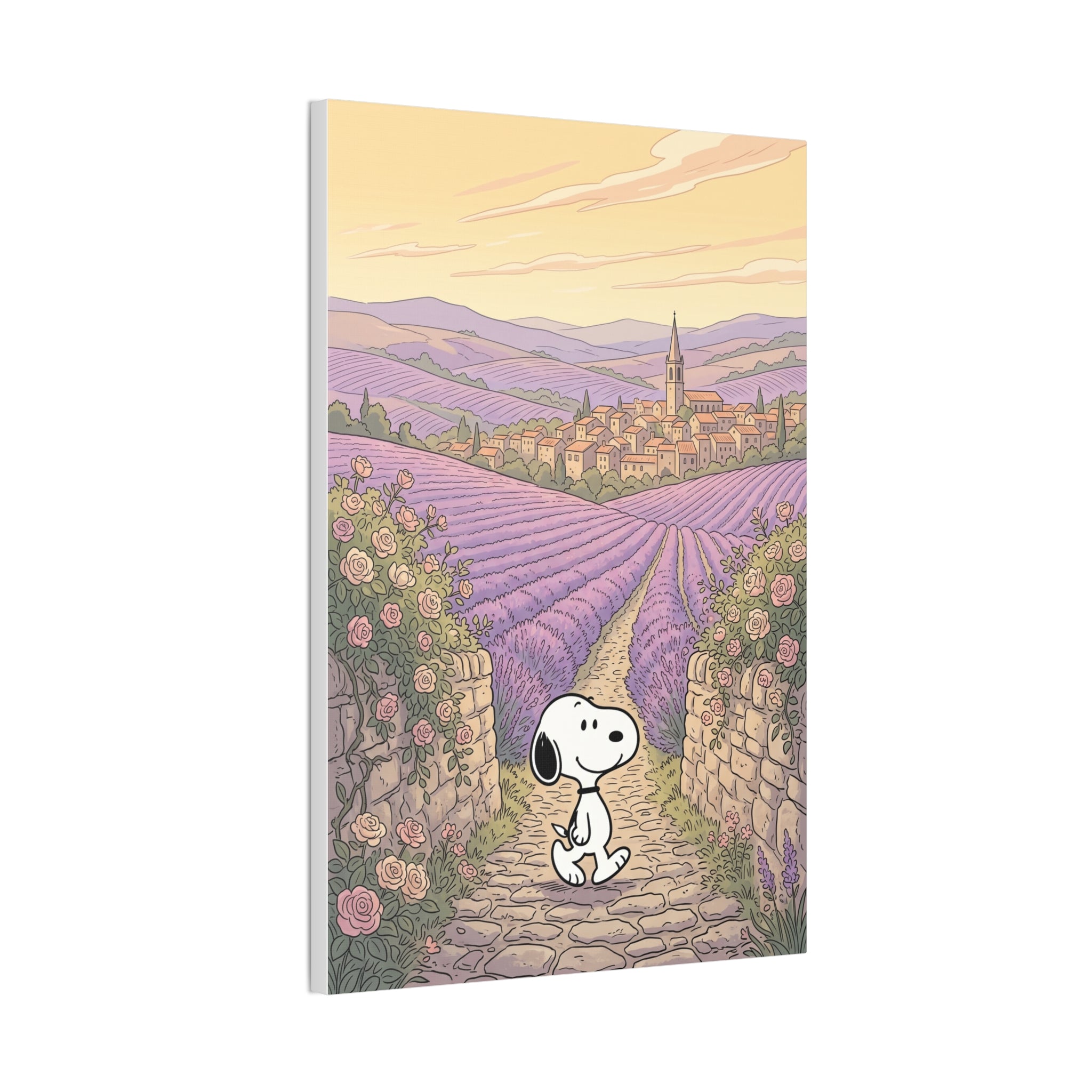 Snoopy in Lavender Fields Canvas