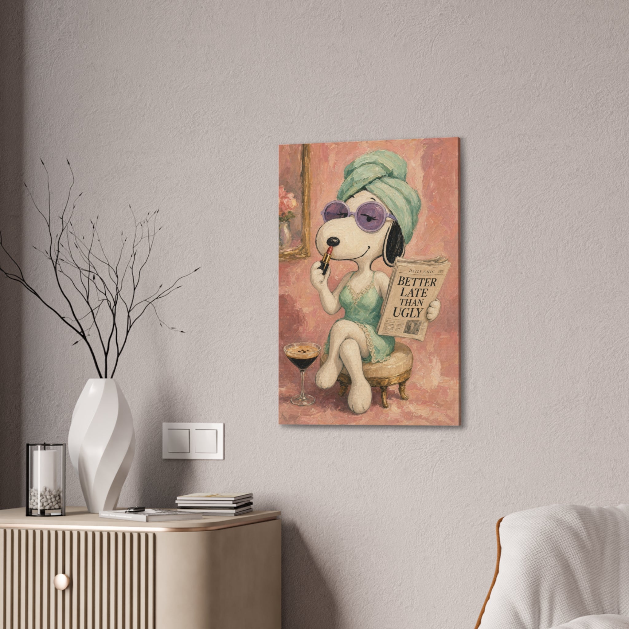Snoopy Glamour Illustration Canvas