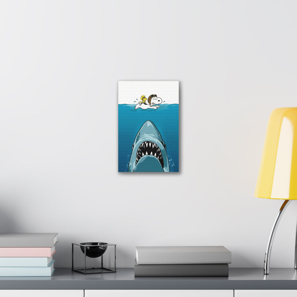 Snoopy Shark Surf Canvas