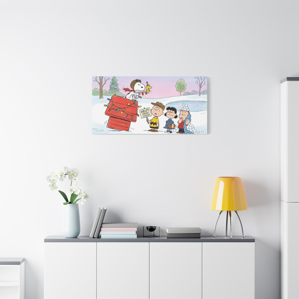 Snoopy Woodstock Holiday Canvas