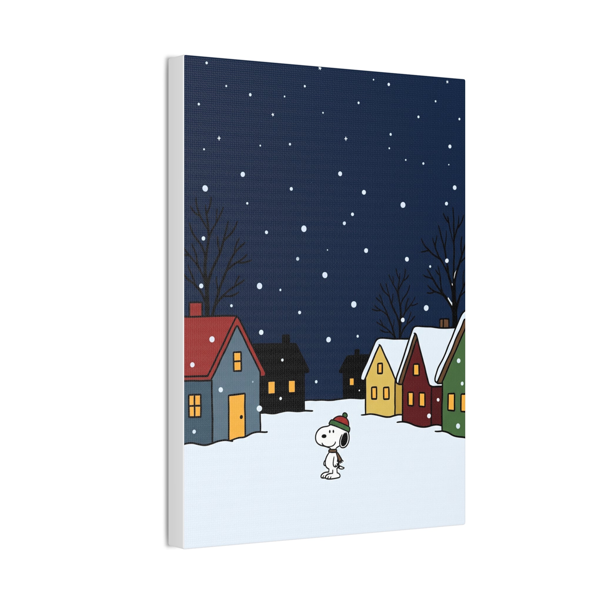 Snoopy Snowy Night Canvas