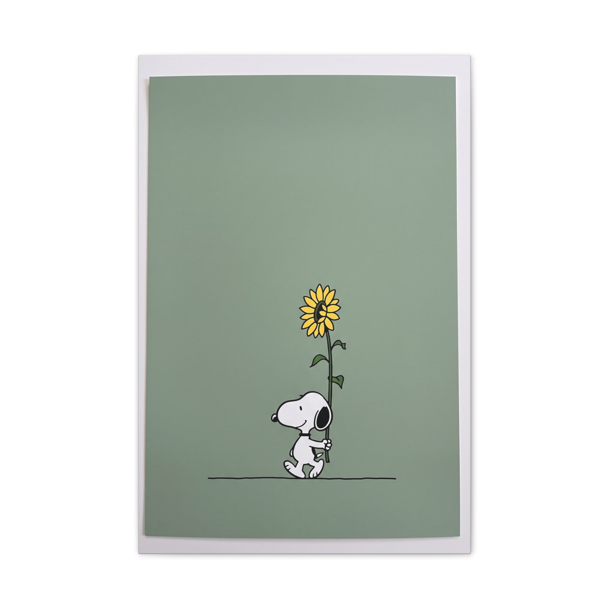 Snoopy With Sunflower Canvas
