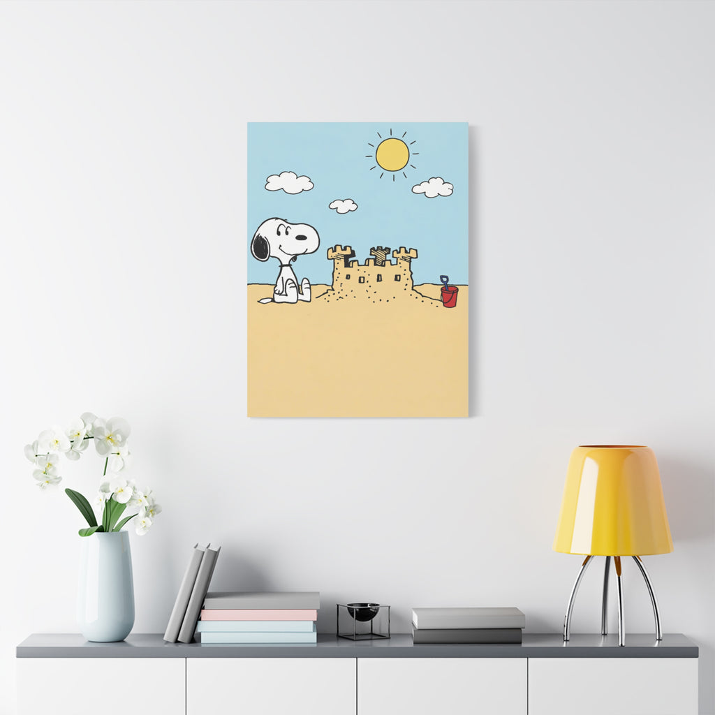 Snoopy Beach Sandcastle Canvas