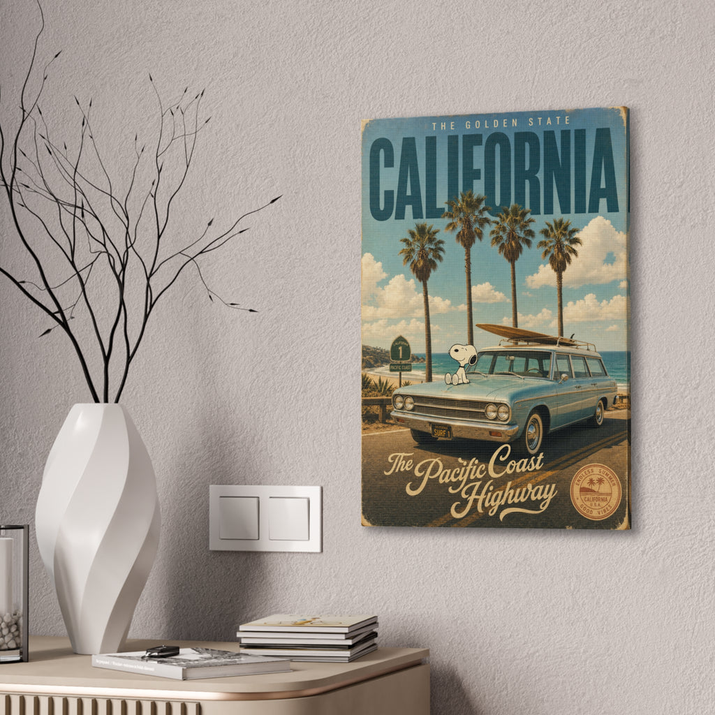 California Coast Snoopy Canvas