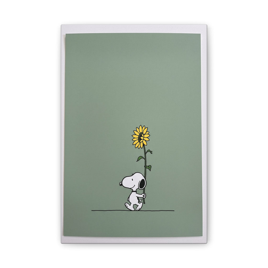 Snoopy With Sunflower Canvas
