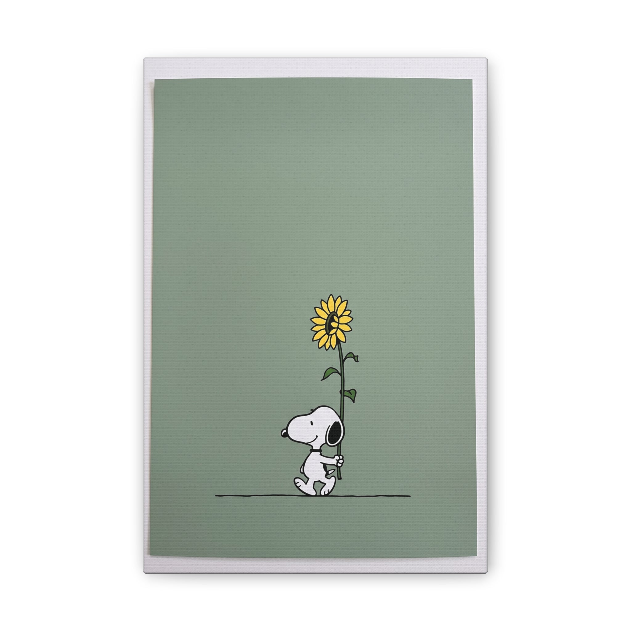 Snoopy With Sunflower Canvas