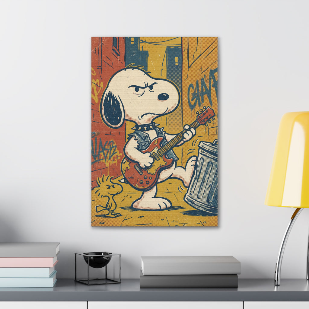 Grunge Rock Snoopy Canvas