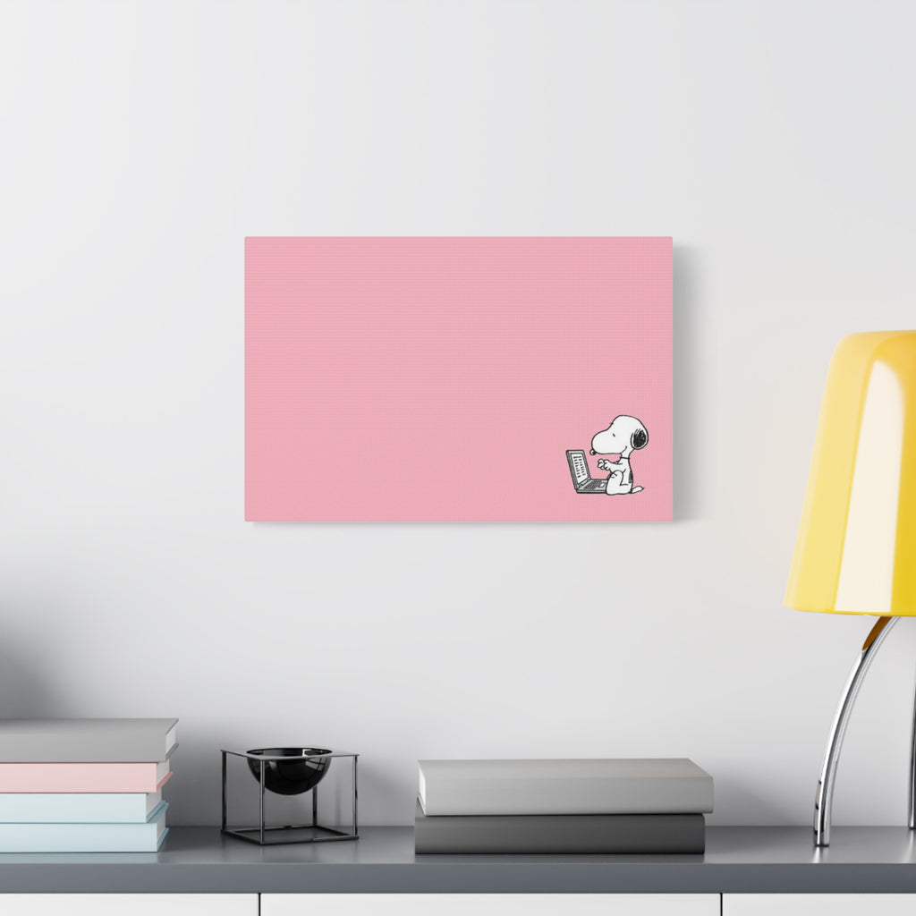 Snoopy on Laptop Canvas
