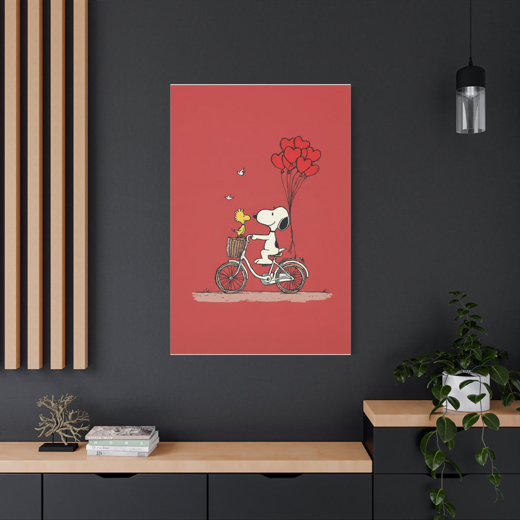 Bicycle Heart Balloons Canvas