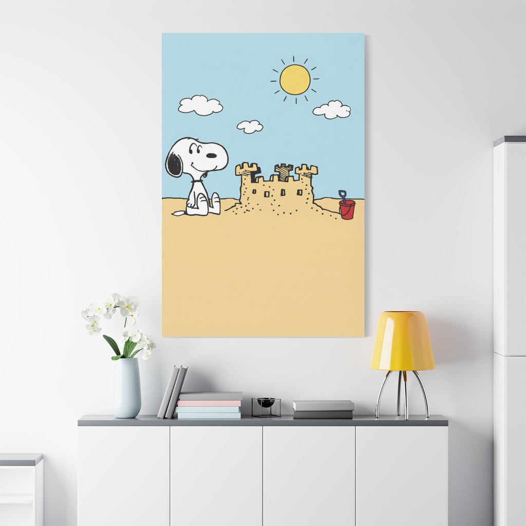 Snoopy Beach Sandcastle Canvas