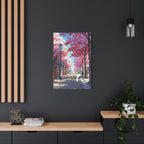 Snoopy Cherry Blossom Street Canvas